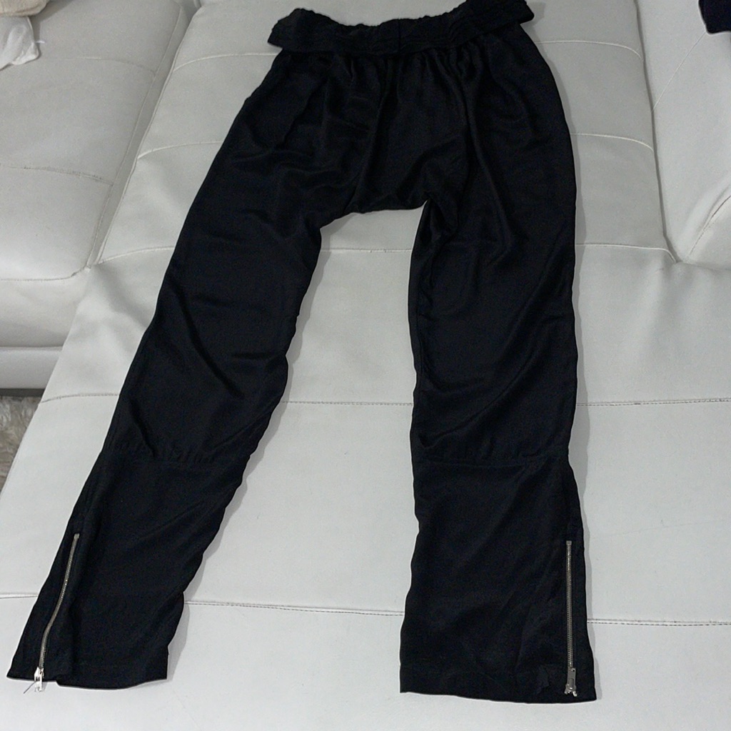 Isabel Marant Black Silk Drop Crotch Loose Fit Pants
